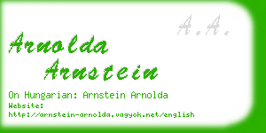 arnolda arnstein business card